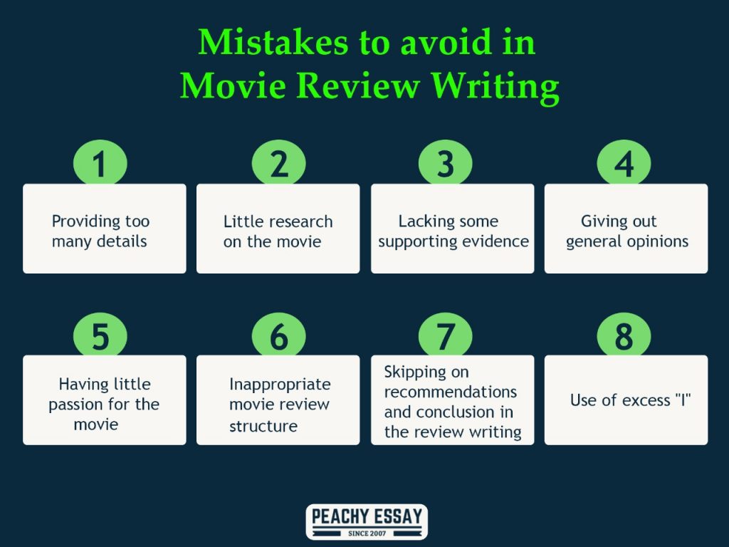 Mistakes to avoid in writing a movie review